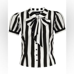 NWT Collectif Erika Beetle Striped Button Top